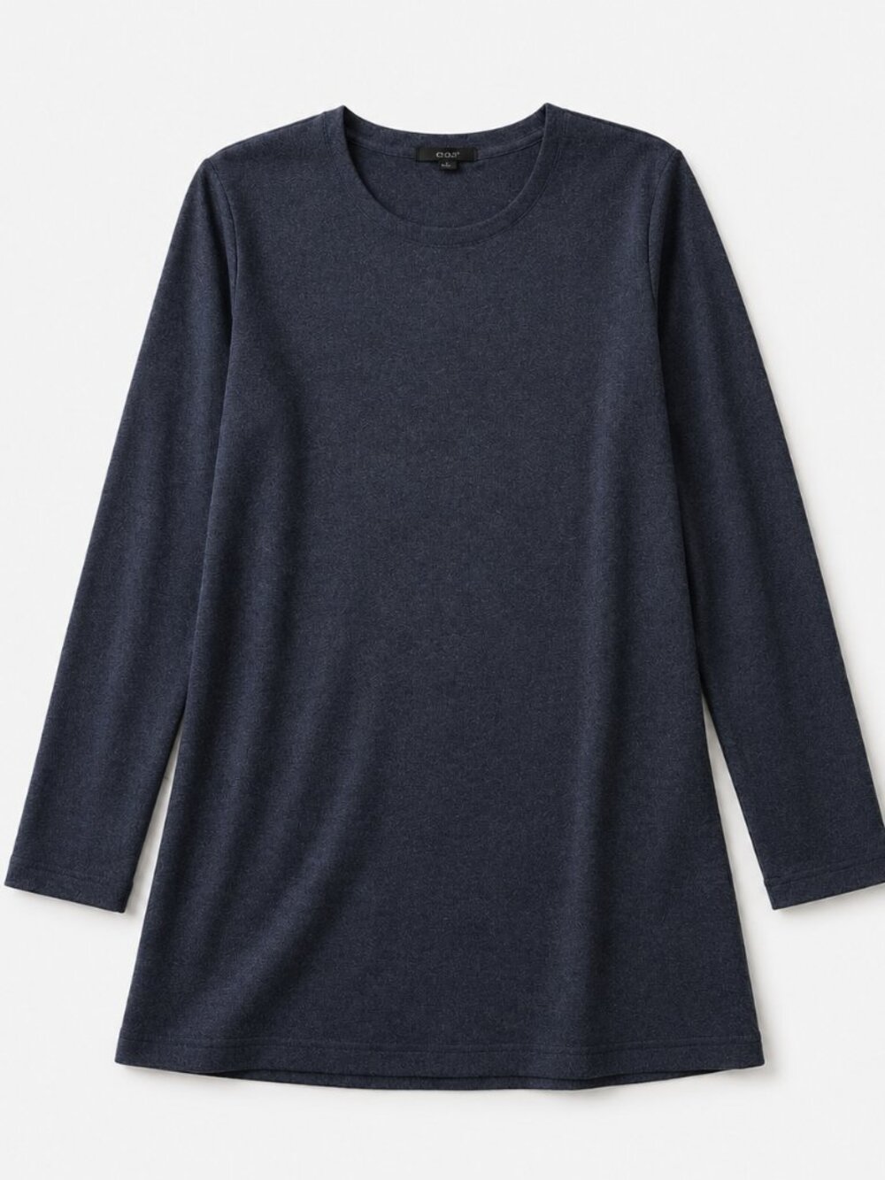 COS Sweater Womens Large Navy Blue Wool Cashmere Blend Side Zip Crewneck Knit